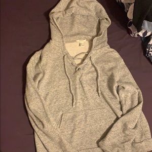 Grey Openned Up Chest Hoodie